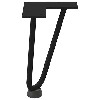 Pernas de grampo para mesa de centro 4 peças pretas 20 cm aço maciço