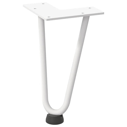 Pernas de grampo para mesa de centro 4 peças, branco, 20 cm, aço maciço