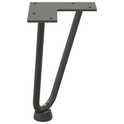 Pernas de grampo para mesa de centro 4 peças antracite 20 cm aço maciço