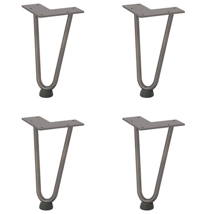 Pernas de grampo para mesa de centro 4 peças Aço natural 20 cm Aço maciço