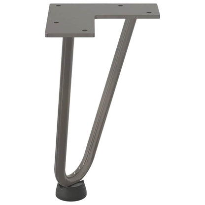 Pernas de grampo para mesa de centro 4 peças Aço natural 20 cm Aço maciço