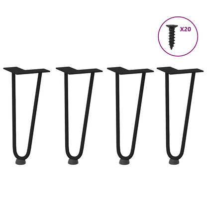 Pernas de grampo para mesa de centro 4 peças pretas 30 cm aço maciço
