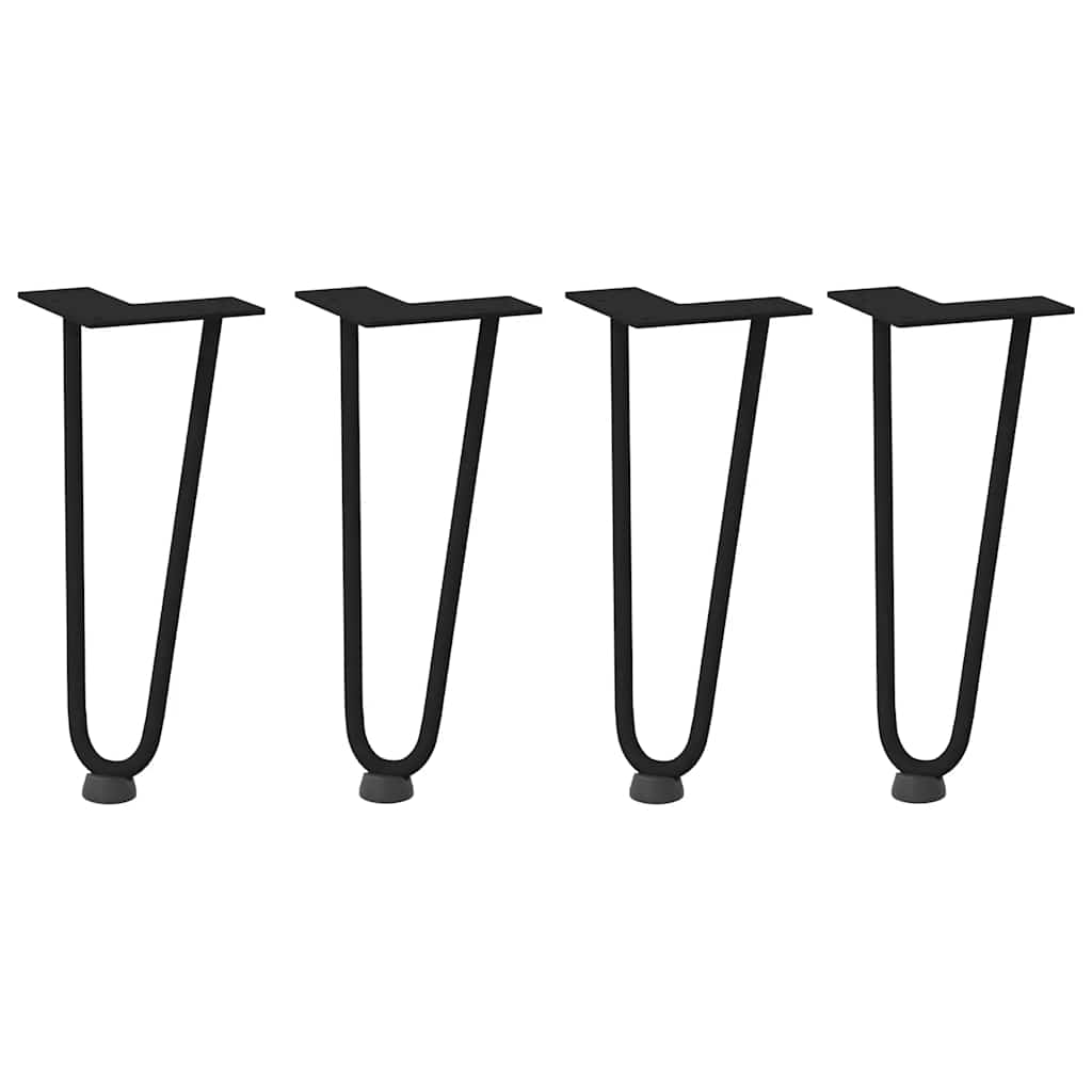 Pernas de grampo para mesa de centro 4 peças pretas 30 cm aço maciço