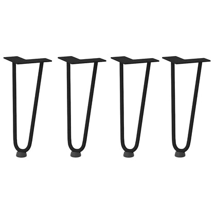 Pernas de grampo para mesa de centro 4 peças pretas 30 cm aço maciço