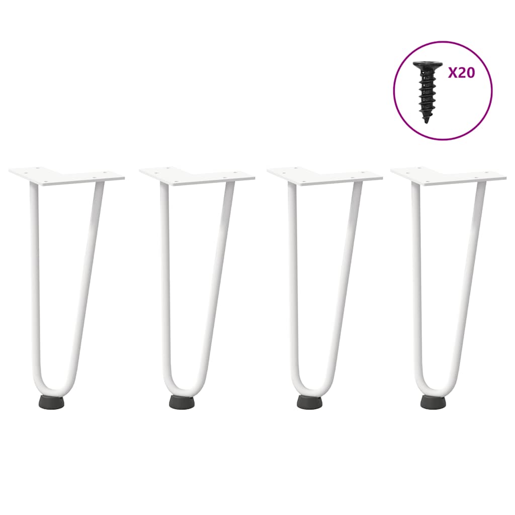 Pernas de grampo para mesa de centro 4 peças, branco, 30 cm, aço maciço