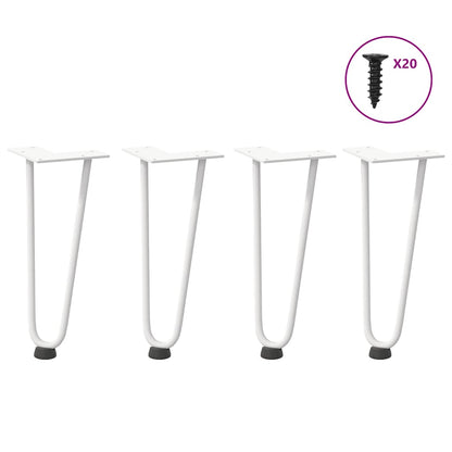 Pernas de grampo para mesa de centro 4 peças, branco, 30 cm, aço maciço