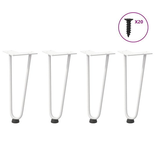Pernas de grampo para mesa de centro 4 peças, branco, 30 cm, aço maciço