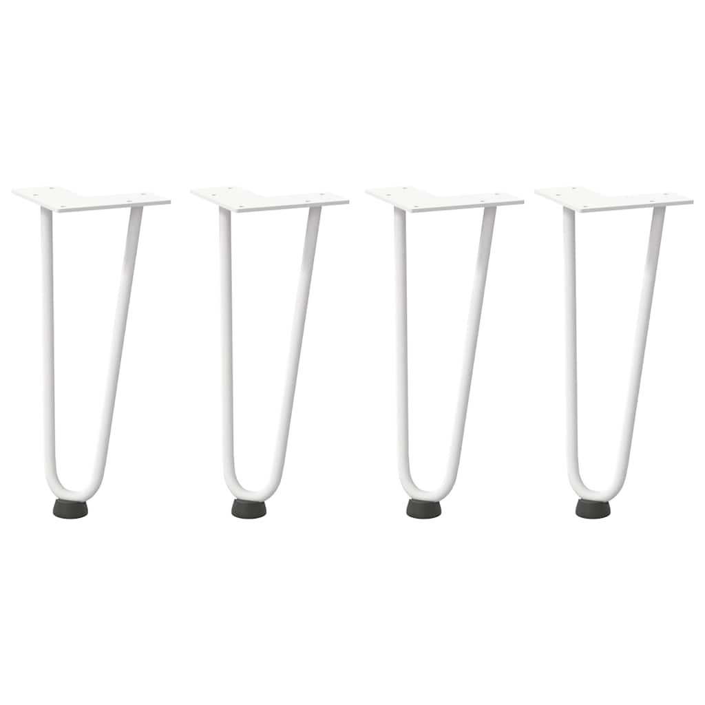 Pernas de grampo para mesa de centro 4 peças, branco, 30 cm, aço maciço