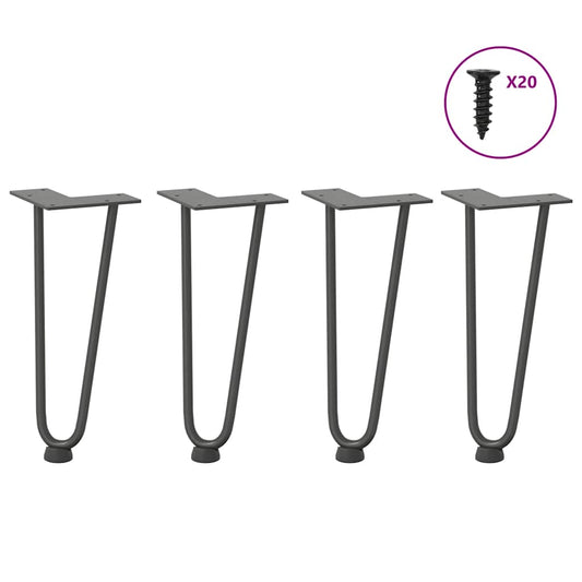 Pernas de grampo para mesa de centro 4 peças antracite 30 cm aço maciço