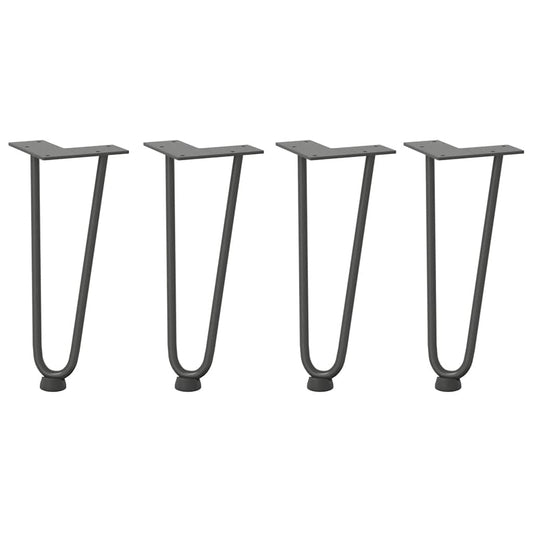 Pernas de grampo para mesa de centro 4 peças antracite 30 cm aço maciço