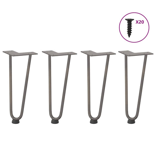 Pernas de grampo para mesa de centro 4 peças Aço natural 30 cm Aço maciço