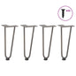 Pernas de grampo para mesa de centro 4 peças Aço natural 30 cm Aço maciço