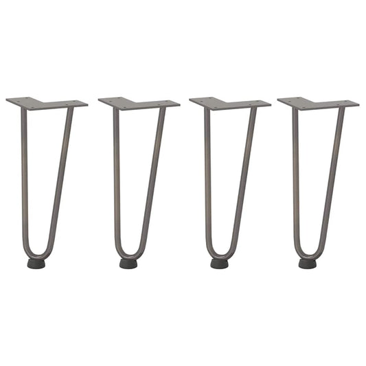 Pernas de grampo para mesa de centro 4 peças Aço natural 30 cm Aço maciço