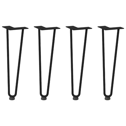 Pernas de grampo para mesa de centro 4 peças pretas 42 cm aço maciço
