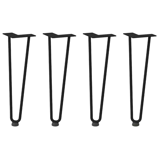 Pernas de grampo para mesa de centro 4 peças pretas 42 cm aço maciço