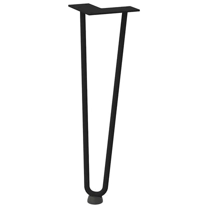 Pernas de grampo para mesa de centro 4 peças pretas 42 cm aço maciço