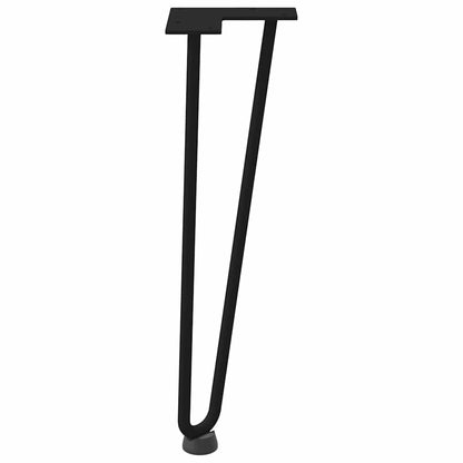 Pernas de grampo para mesa de centro 4 peças pretas 42 cm aço maciço