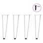 Pernas de grampo para mesa de centro 4 peças, branco, 42 cm, aço maciço