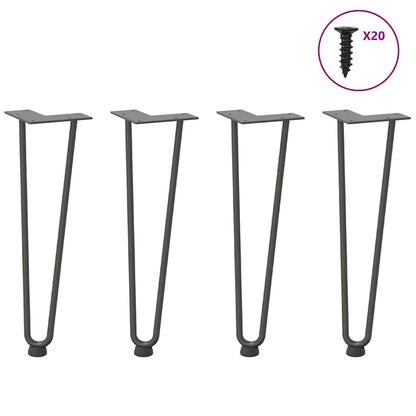 Pernas de grampo para mesa de centro 4 peças antracite 42 cm aço maciço