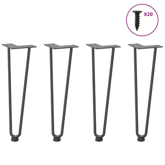 Pernas de grampo para mesa de centro 4 peças antracite 42 cm aço maciço