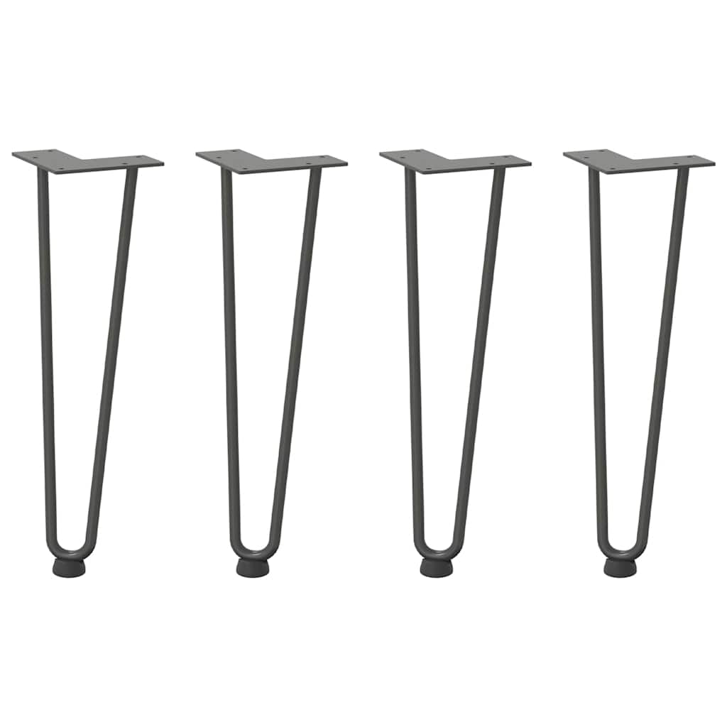 Pernas de grampo para mesa de centro 4 peças antracite 42 cm aço maciço