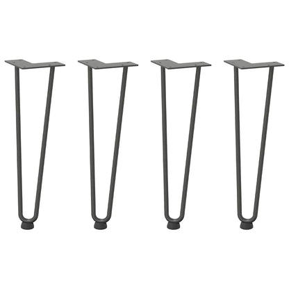 Pernas de grampo para mesa de centro 4 peças antracite 42 cm aço maciço