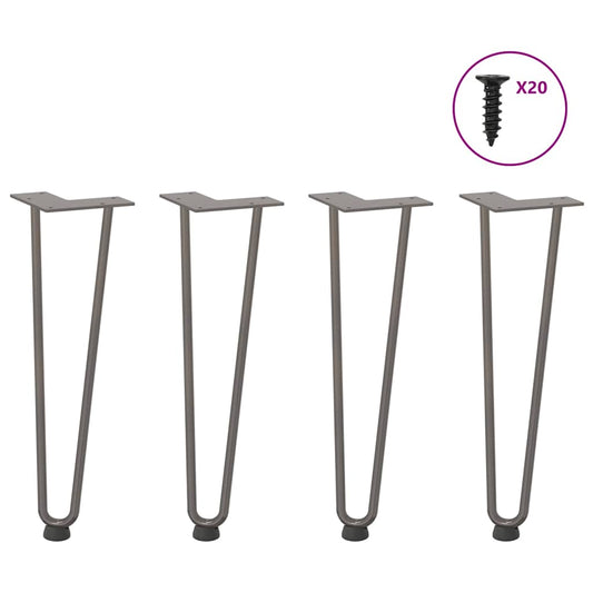 Pernas de grampo para mesa de centro 4 peças Aço natural 42 cm Aço maciço