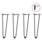 Pernas de grampo para mesa de centro 4 peças Aço natural 42 cm Aço maciço