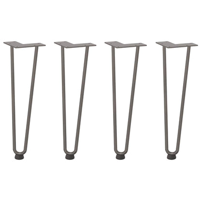 Pernas de grampo para mesa de centro 4 peças Aço natural 42 cm Aço maciço