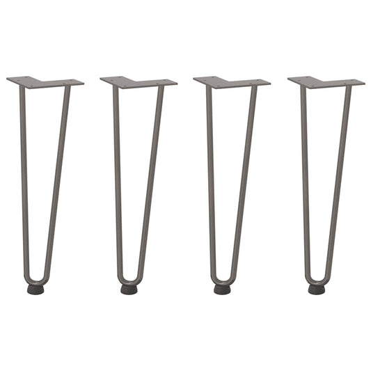 Pernas de grampo para mesa de centro 4 peças Aço natural 42 cm Aço maciço