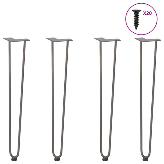 Pernas de grampo para mesas de console para mesa de console 4 peças Aço natural 72 cm Aço sólido