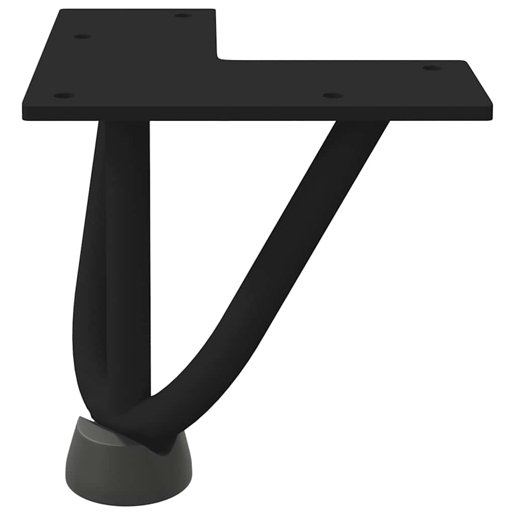 Pernas de grampo para mesa de centro 4 peças pretas 10 cm aço maciço