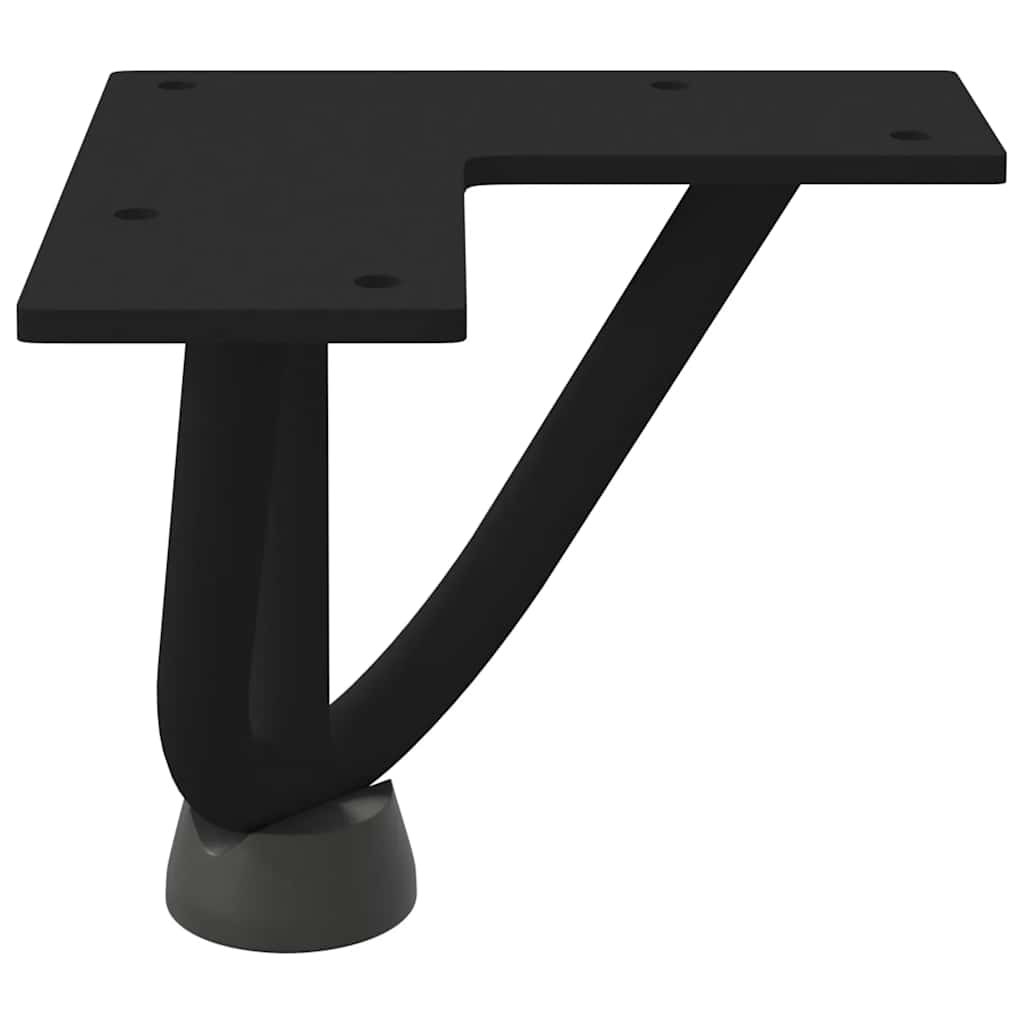 Pernas de grampo para mesa de centro 4 peças pretas 10 cm aço maciço