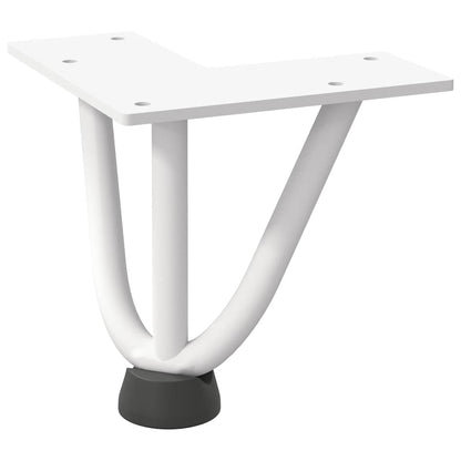 Pernas de grampo para mesa de centro 4 peças, branco, 10 cm, aço maciço