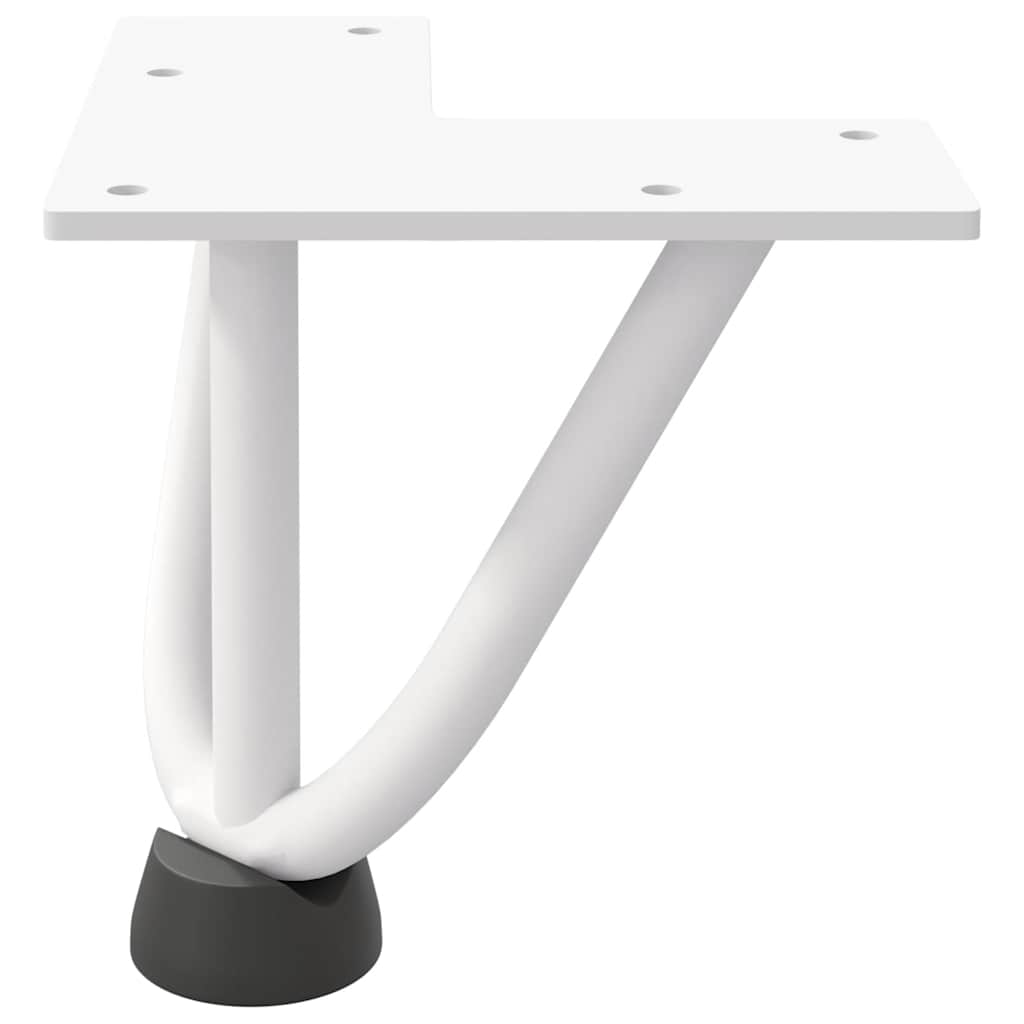 Pernas de grampo para mesa de centro 4 peças, branco, 10 cm, aço maciço