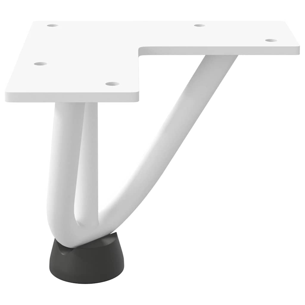 Pernas de grampo para mesa de centro 4 peças, branco, 10 cm, aço maciço