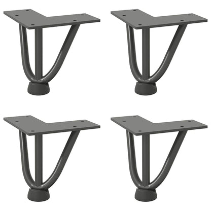 Pernas de grampo para mesa de centro 4 peças antracite 10 cm aço maciço
