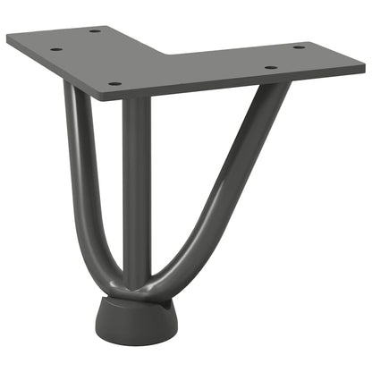 Pernas de grampo para mesa de centro 4 peças antracite 10 cm aço maciço