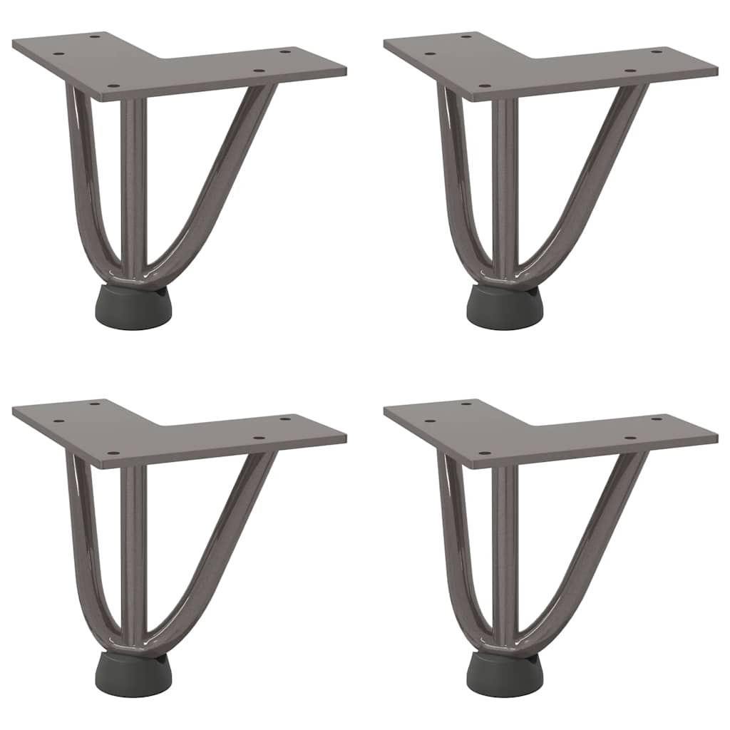 Pernas de grampo para mesa de centro 4 peças Aço natural 10 cm Aço maciço