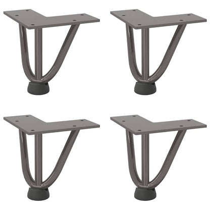 Pernas de grampo para mesa de centro 4 peças Aço natural 10 cm Aço maciço