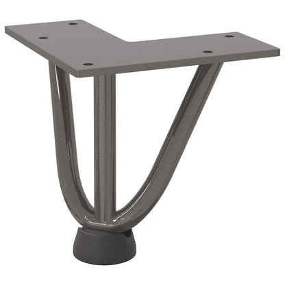 Pernas de grampo para mesa de centro 4 peças Aço natural 10 cm Aço maciço
