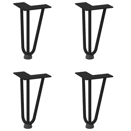 Pernas de grampo para mesa de centro 4 peças pretas 20 cm aço maciço