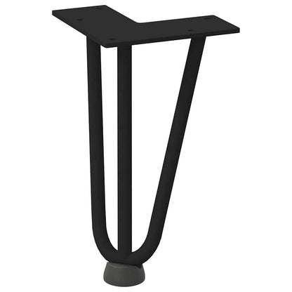 Pernas de grampo para mesa de centro 4 peças pretas 20 cm aço maciço