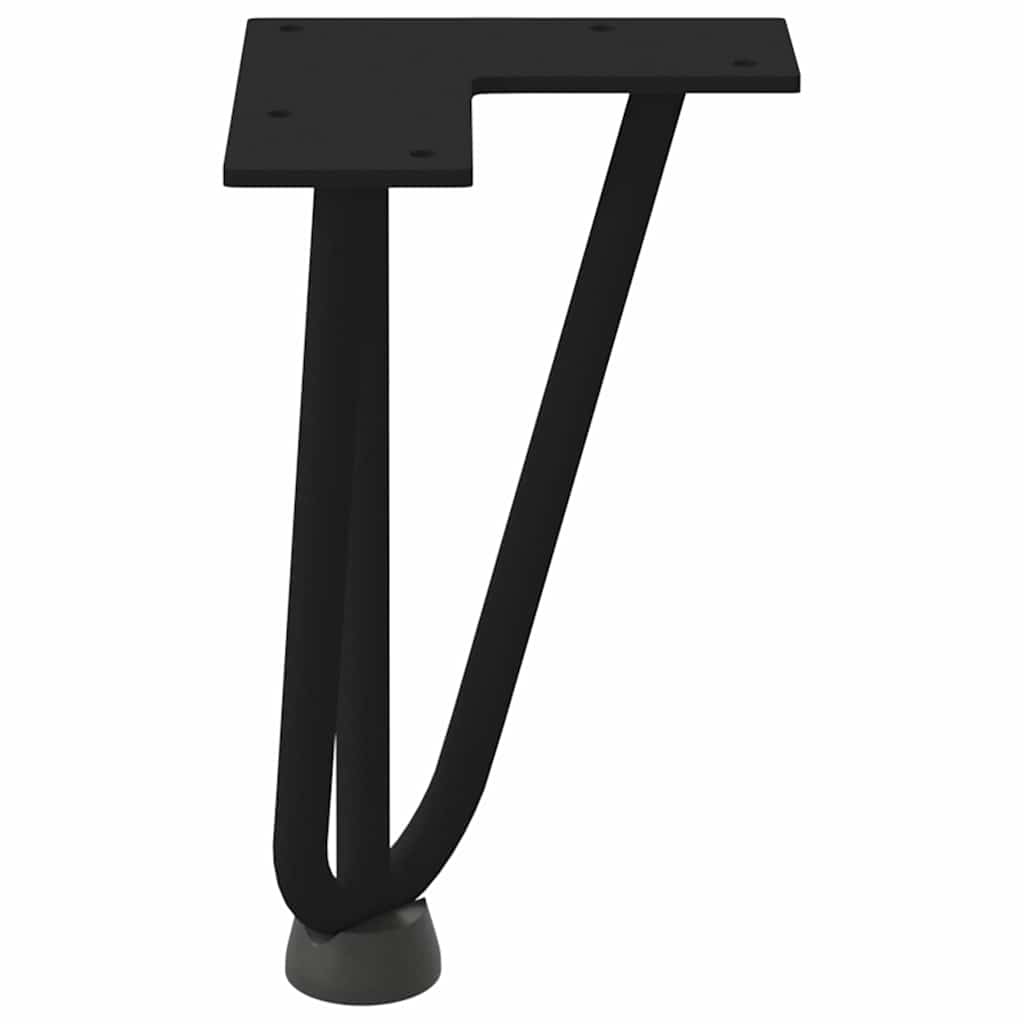 Pernas de grampo para mesa de centro 4 peças pretas 20 cm aço maciço