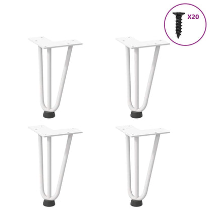 Pernas de grampo para mesa de centro 4 peças, branco, 20 cm, aço maciço