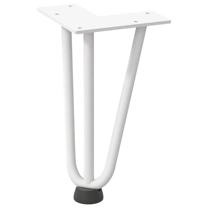 Pernas de grampo para mesa de centro 4 peças, branco, 20 cm, aço maciço