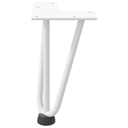 Pernas de grampo para mesa de centro 4 peças, branco, 20 cm, aço maciço