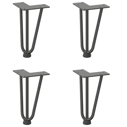 Pernas de grampo para mesa de centro 4 peças antracite 20 cm aço maciço