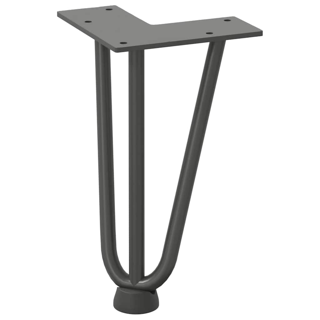 Pernas de grampo para mesa de centro 4 peças antracite 20 cm aço maciço
