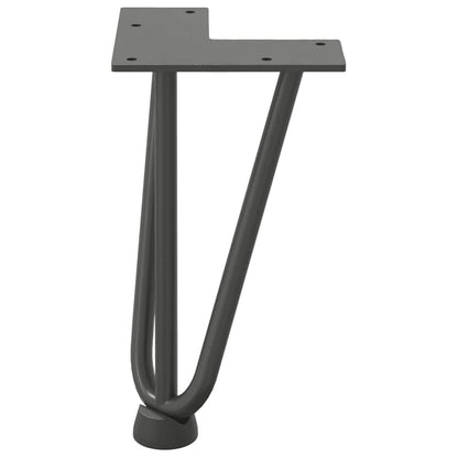 Pernas de grampo para mesa de centro 4 peças antracite 20 cm aço maciço
